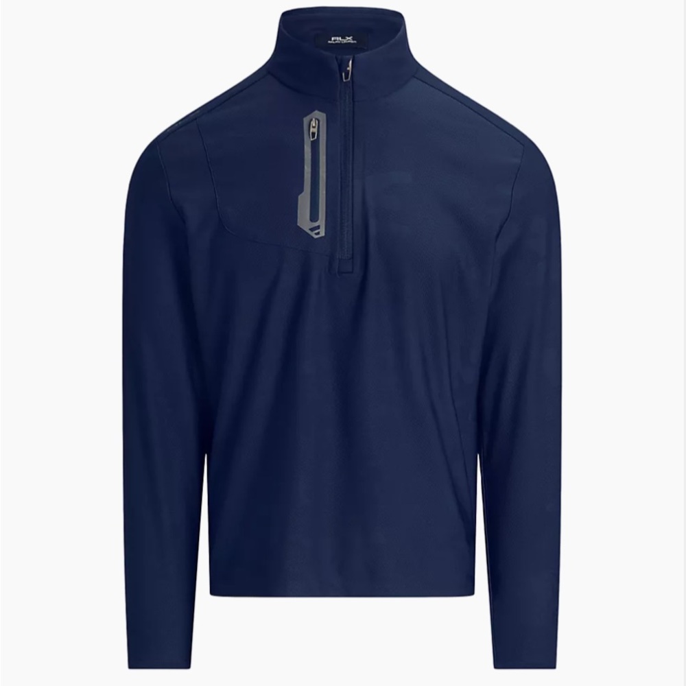 NWT RLX Ralph Lauren Knit Jacquard French Navy Camo Mens Golf Half Zip - Picture 5 of 8
